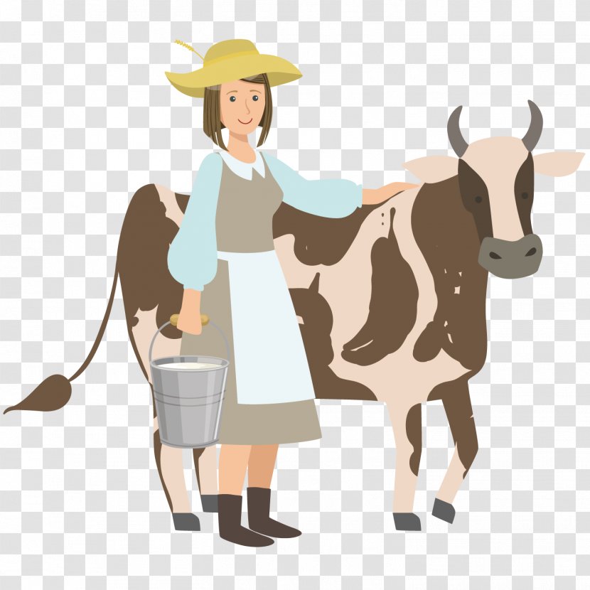 The Milkmaid Cattle - Profession - Cute Milking Division Transparent PNG