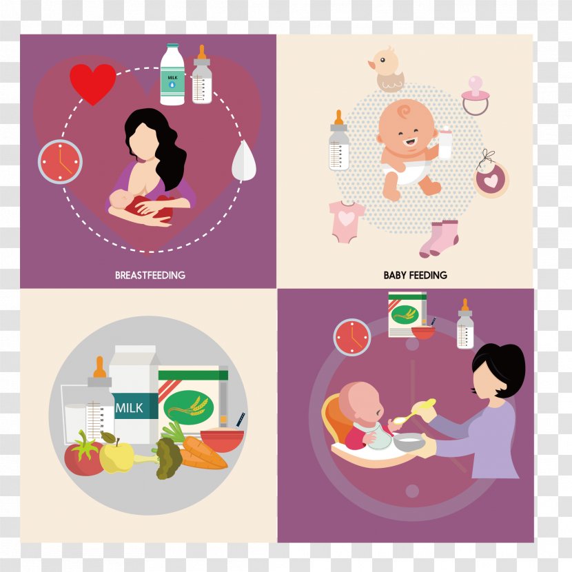 Infant Child Care Illustration - Drawing - Baby Breastfeeding Elements Transparent PNG