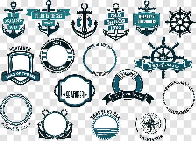 Maritime Transport Banner Illustration - Vintage Nautical Labels Vector Material Transparent PNG