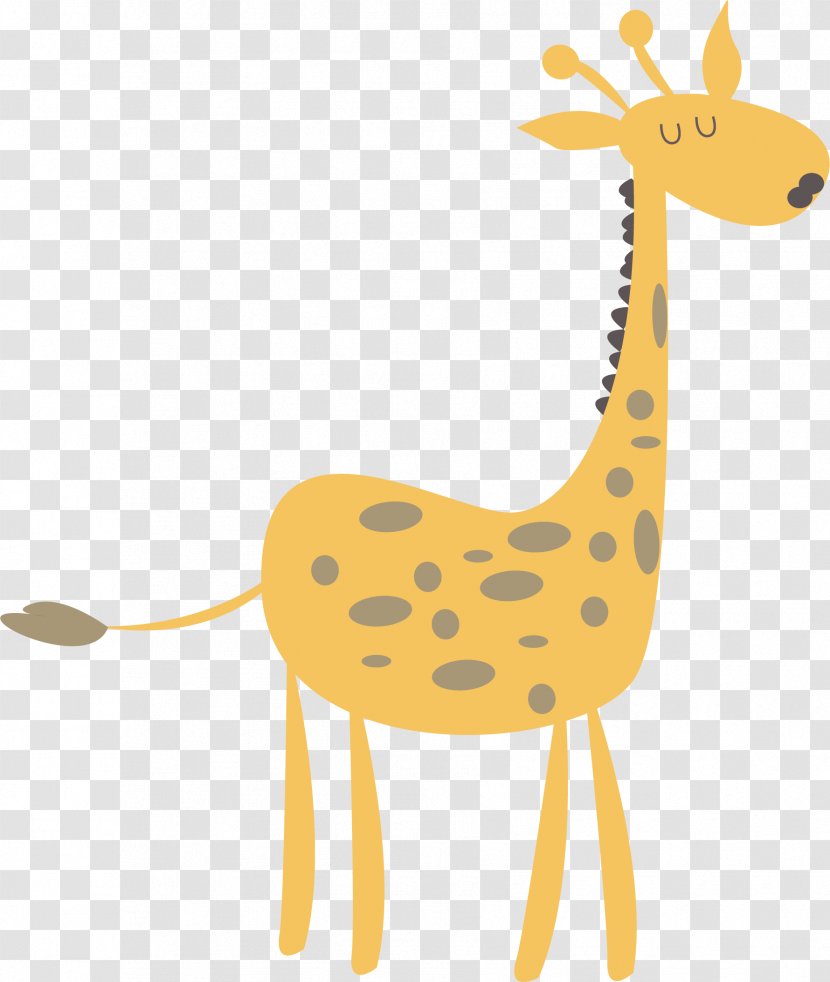 Northern Giraffe Euclidean Vector - Yellow - Cute Transparent PNG