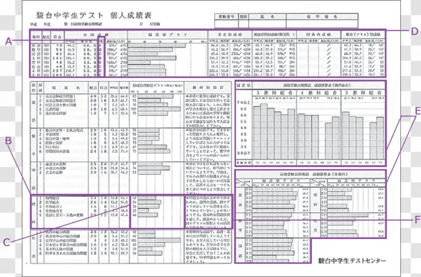 Sundai Preparatory School 高校入試 駿台模試 模擬試験 Middle - Structure - Score Table Transparent PNG