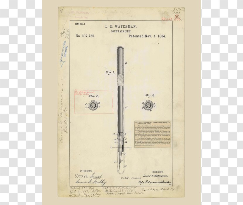 Paper Fountain Pen Parker Company Nib 51 - Patent Transparent PNG