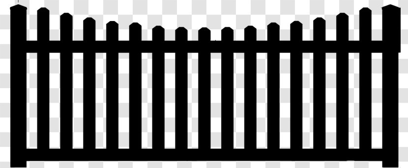 Picket Fence Chain-link Fencing Clip Art - Garden - Black Cliparts Transparent PNG