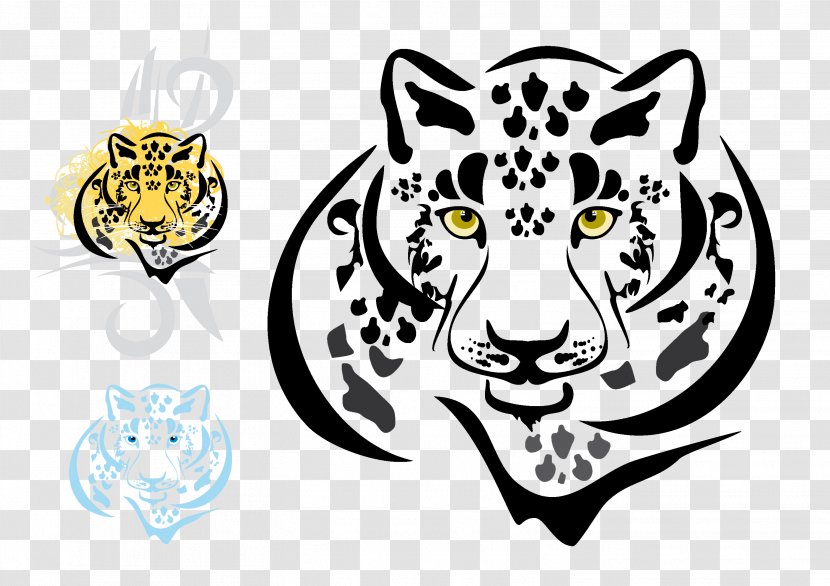 Snow Leopard Tiger Jaguar Felidae - Small To Medium Sized Cats - Vector Transparent PNG