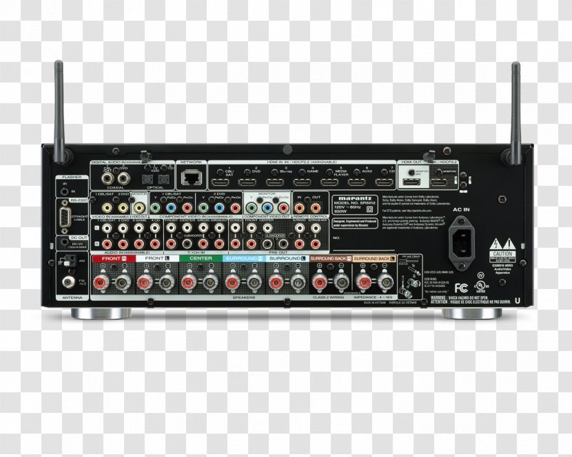 Marantz SR5012 7.2 Channel 4K Ultra HD Network AV Receiver SR5012/N1 7x180 Audio Surround Sound - 4k Resolution Transparent PNG