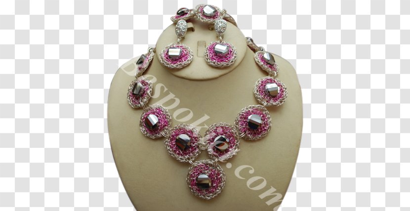 Necklace Bead Gemstone Magenta - Handmade Jewelry Transparent PNG