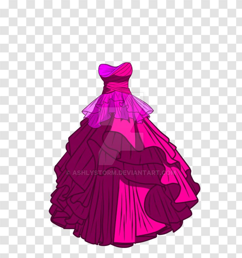 Gown Cocktail Dress - Magenta Transparent PNG