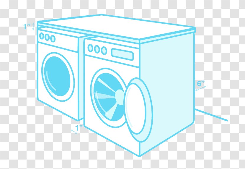 Combo Washer Dryer Turquoise - Aqua - Major Appliance Washing Machine Transparent PNG