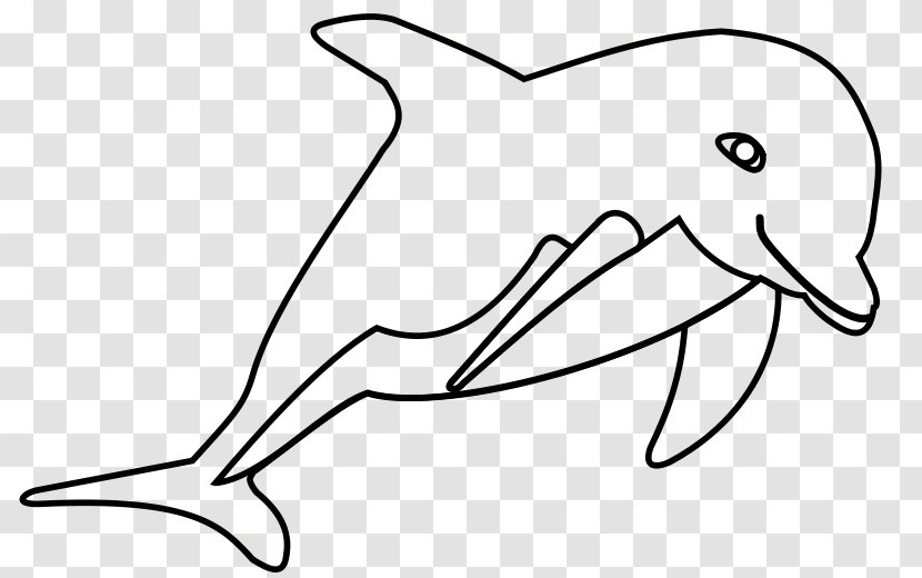 Dolphin Drawing Clip Art - Black And White - Elfin Vector Transparent PNG