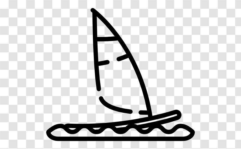 Windsurfing Sail Clip Art - Black Transparent PNG