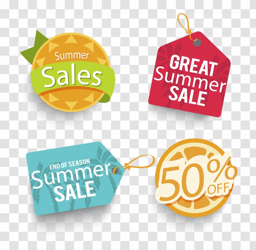 Discounts And Allowances Sticker Summer Label - Cartoon - Great Attractive Promotional Tag Transparent PNG