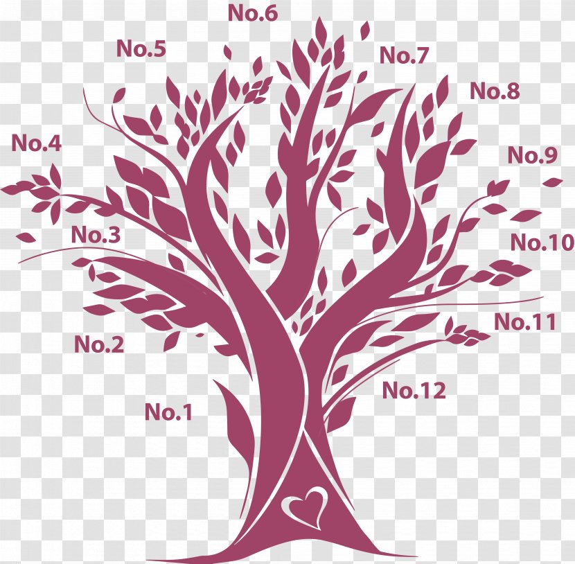 Leaf Petal Font - Cushion - Family Tree Transparent PNG