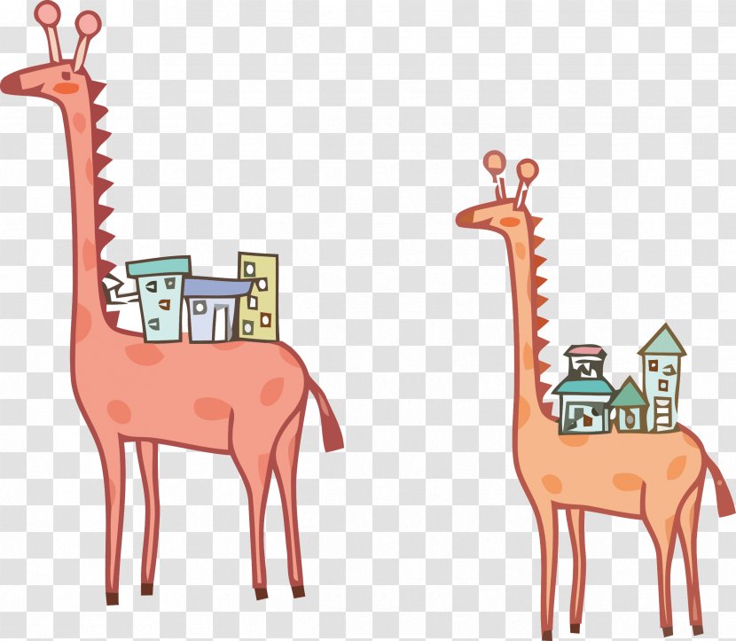 Northern Giraffe Illustrator Illustration - Greeting Card - Vector Transparent PNG