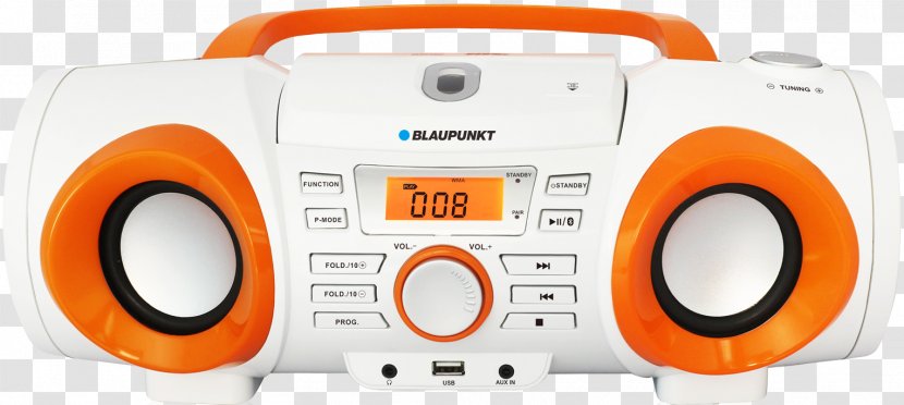 BLAUPUNKT BB 20BT Radio Recorder Boombox CD Player Compact Disc - Projection Clock Transparent PNG