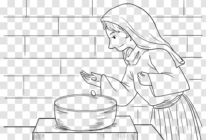 Bible Lesson Of The Widow's Mite Gospel Mark Coloring Book New Testament - Heart - Image God Transparent PNG