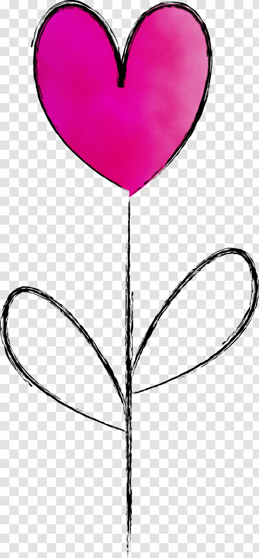 Pink Line Heart Balloon Magenta Transparent PNG