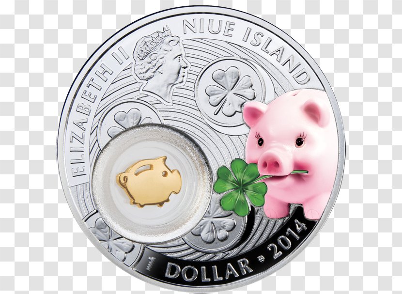 Silver Coin Piggy Bank Niue United States One-dollar Bill - Dollar Transparent PNG