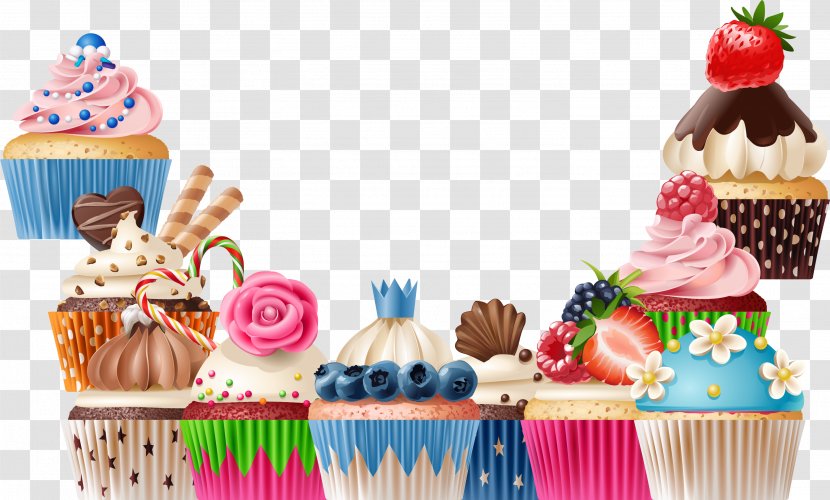 Cupcake Bakery Muffin Torte Cream - Colorful Cake Transparent PNG
