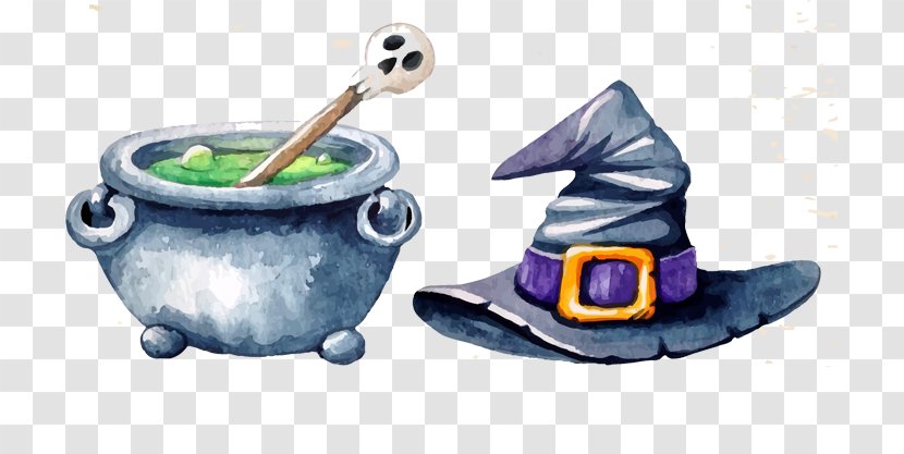 Halloween Watercolor Painting Download - Software - Witch Hat Soup Transparent PNG