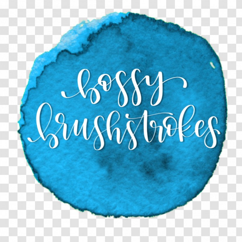 Lettering Guide Watercolor Painting Turquoise Font - Bossy Transparent PNG