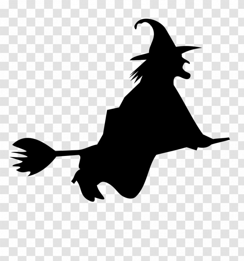 Witchcraft Silhouette Illustration - Monochrome - Witch Transparent PNG