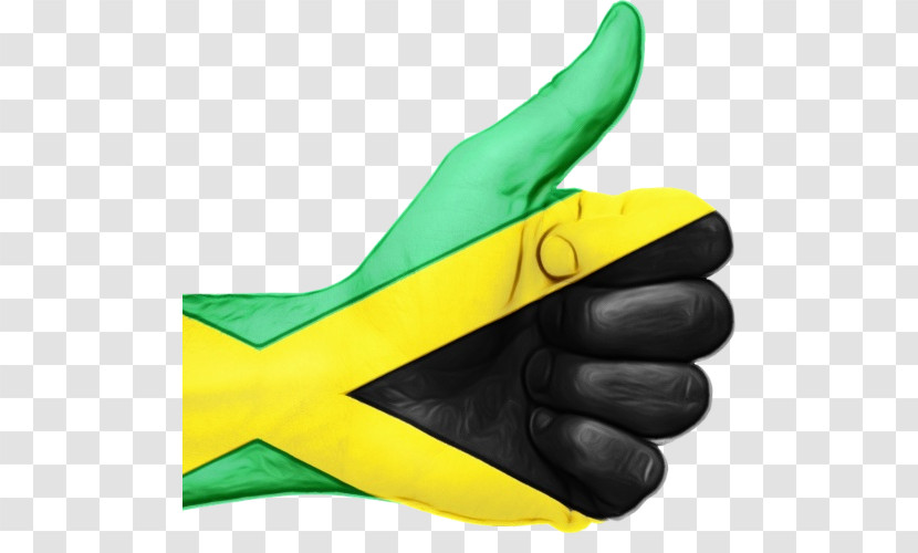 Yellow Green Finger Gesture Glove Transparent PNG