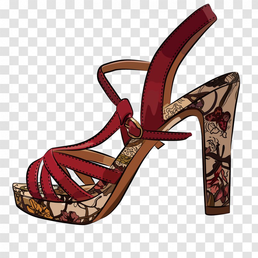 High-heeled Footwear Shoe Illustration - Art - Pattern High Heels Transparent PNG