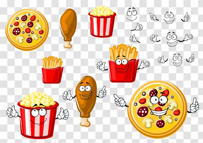 Pizza Take-out French Fries Fast Food Popcorn - Hamburg Chicken Fingers Transparent PNG