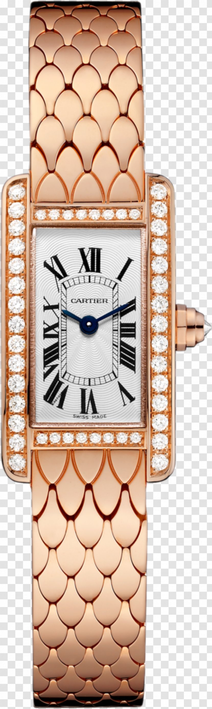 Cartier Tank Anglaise Watch Colored Gold - Strap Transparent PNG