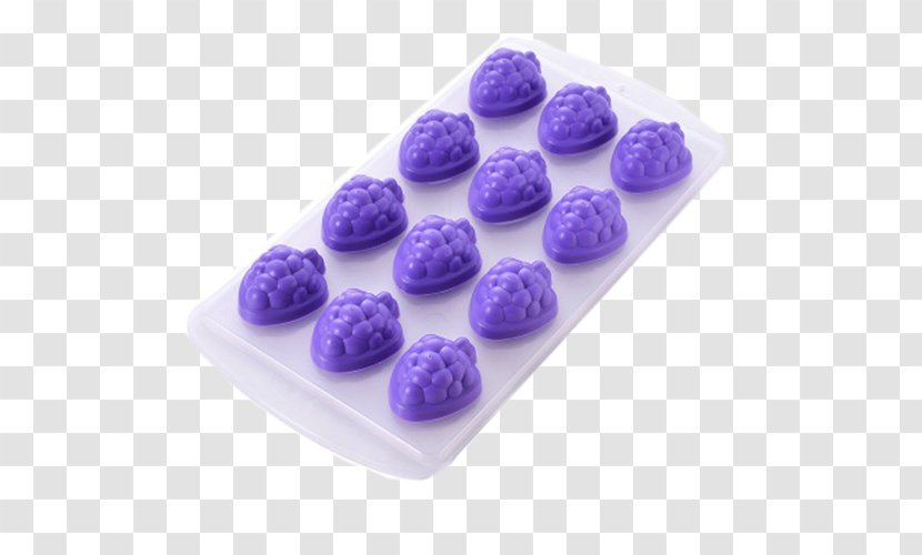 Ice Cream Pop Tray Plastic - Violet - Purple Blueberry Grid Transparent PNG