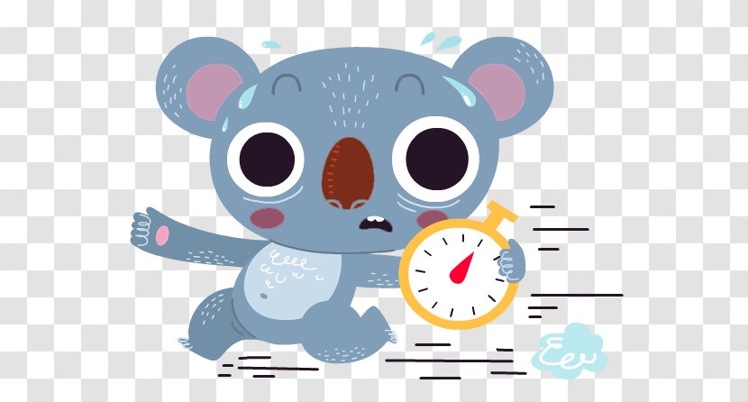 Koala Bear Cartoon Illustration - Flower - Alarm Clock Pattern Transparent PNG