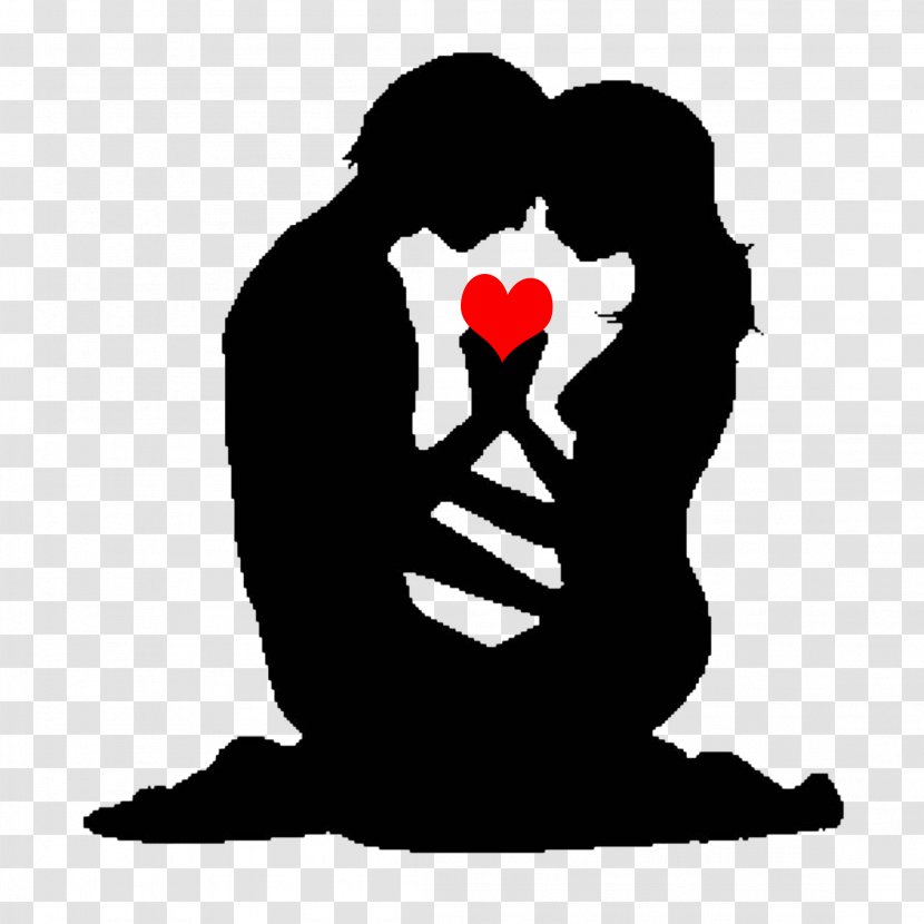 Silhouette Photography Drawing Embroidery Illustration - Heart - Couple Transparent PNG