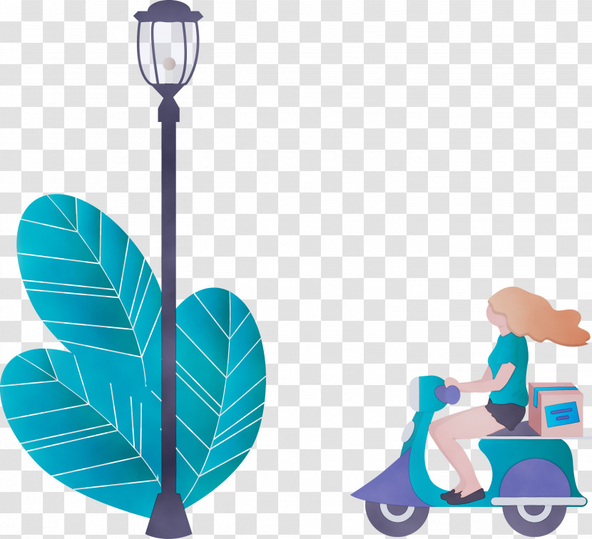 Turquoise Vehicle Kick Scooter Wheel Transparent PNG