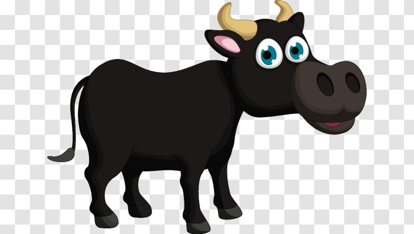 Cattle Cartoon Illustration - Black Bull Transparent PNG