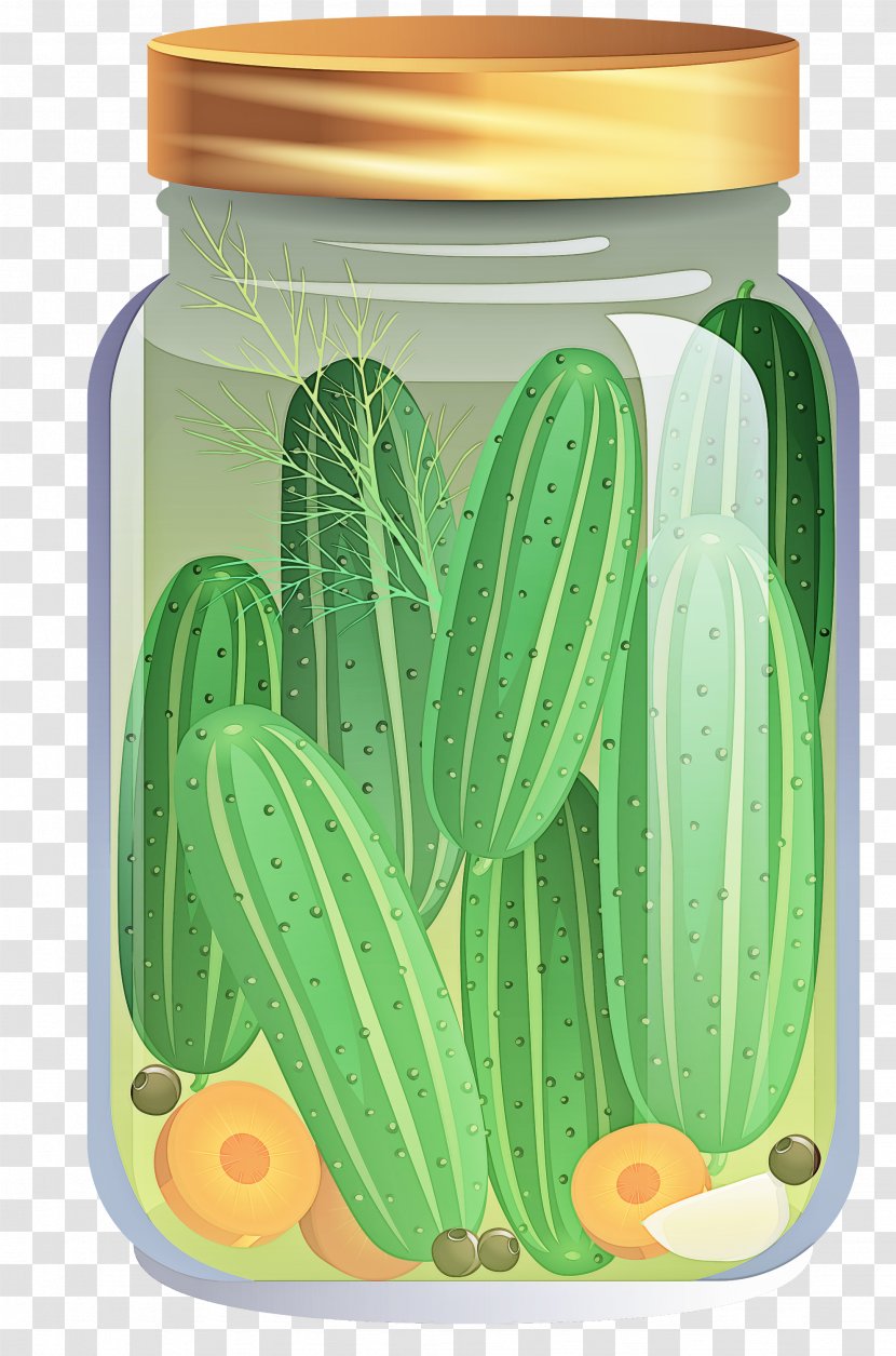 Green Food Storage Containers Cucumber Mason Jar Cucumis - Spreewald Gherkins Preserved Transparent PNG