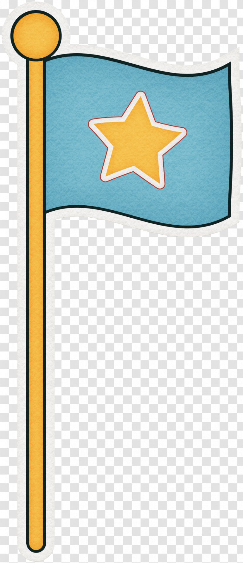 Blue Cartoon - Five-pointed Star Flag Transparent PNG