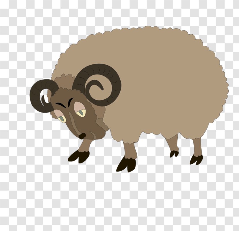 Sheep Goat Drawing Clip Art - Cow Family - Brown Transparent PNG
