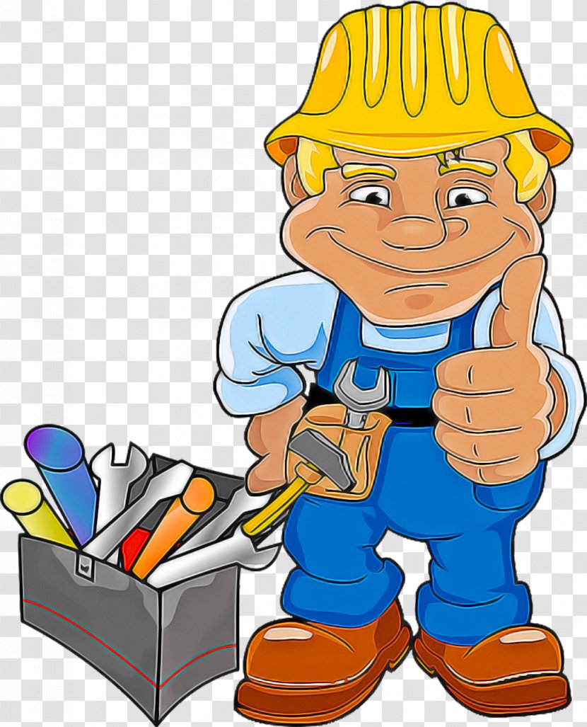 Cartoon Construction Worker Handyman Finger Transparent PNG