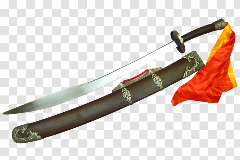 Bowie Knife Weapon Dagger Hunting & Survival Knives - Scabbard - Taiji Transparent PNG