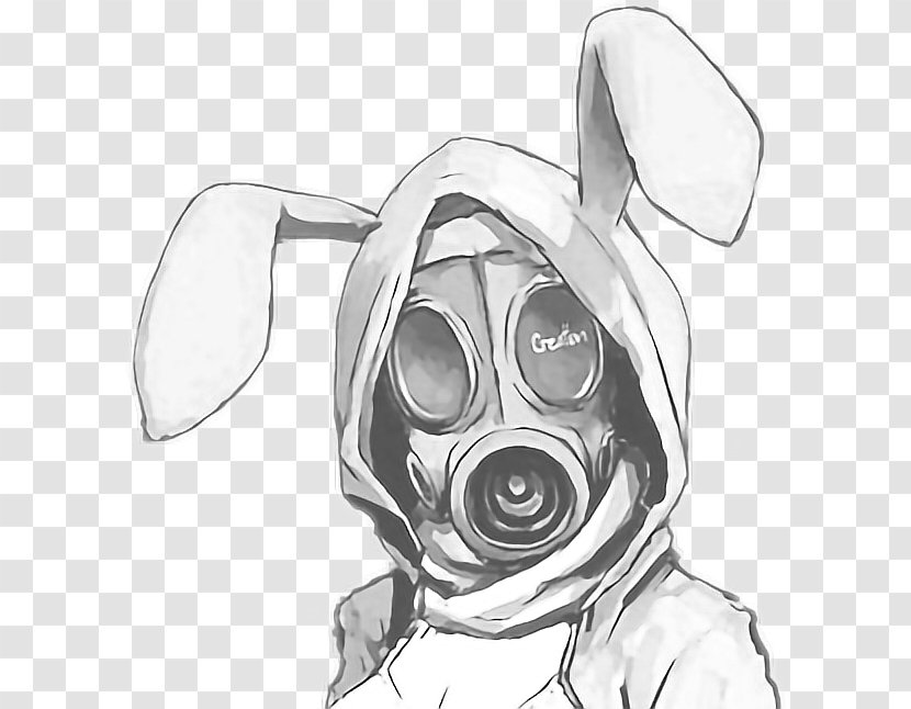 Gas Mask Bunny Drawing Image - Dog Like Mammal Transparent PNG