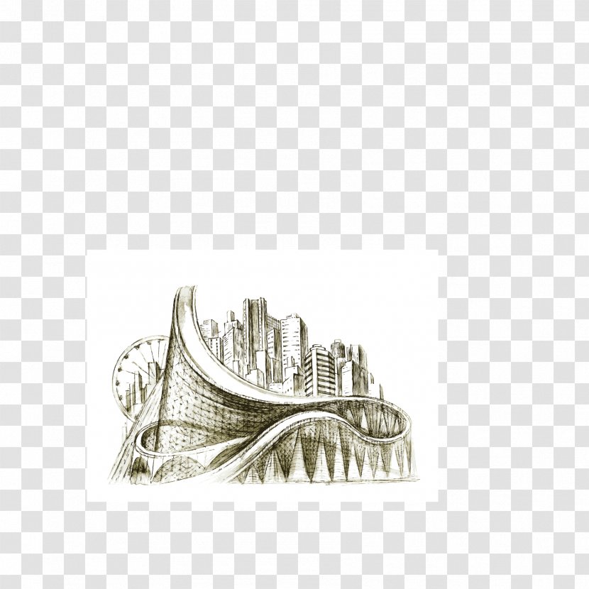 Building Architecture Architectural Engineering Sketch - Art - Hand-painted City Transparent PNG