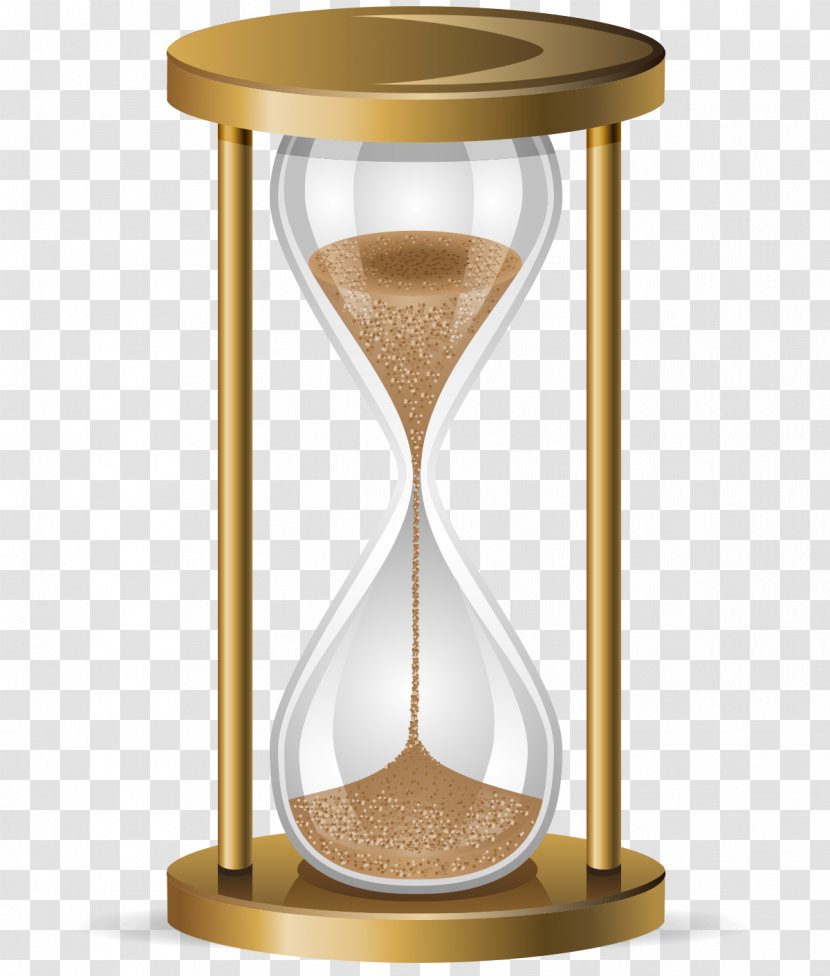 Hourglass Royalty-free - Table - Vector Realistic Gold Timer Transparent PNG