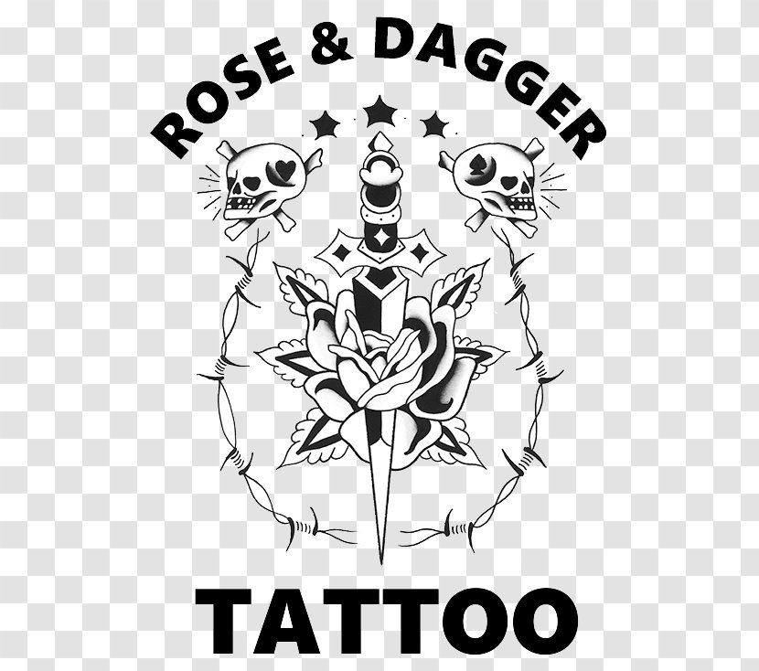 Rose And Dagger Tattoo Old School (tattoo) Weapon - Flower - Macbeth Invisibe Transparent PNG