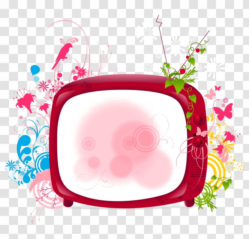 Cartoon Television Set Color - Animated - TV Red Vector Pattern Decorative Material Transparent PNG