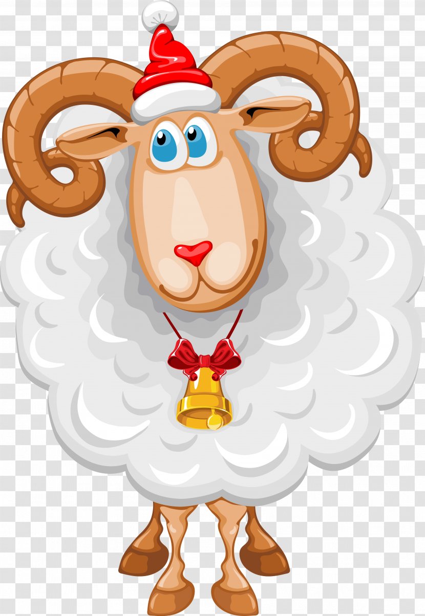 Sheep Christmas Clip Art - Cartoon Transparent PNG