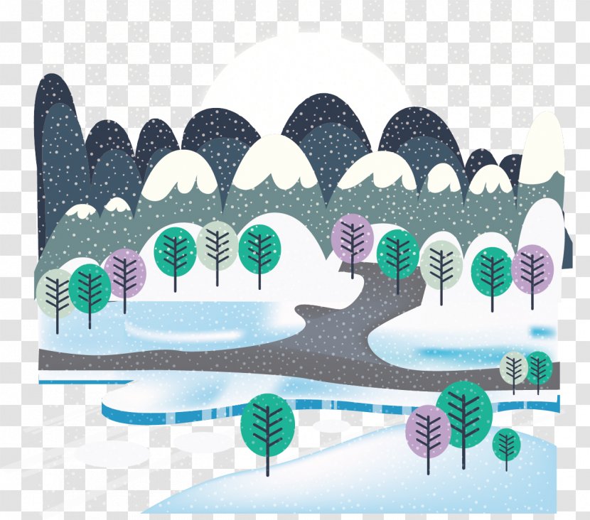 Daxue Snow Illustration - Turquoise - Hill Creatives Transparent PNG