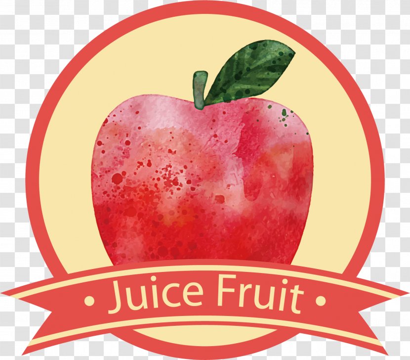 Juice Fruit Sticker Label - Superfood - Red Apple Vector Transparent PNG