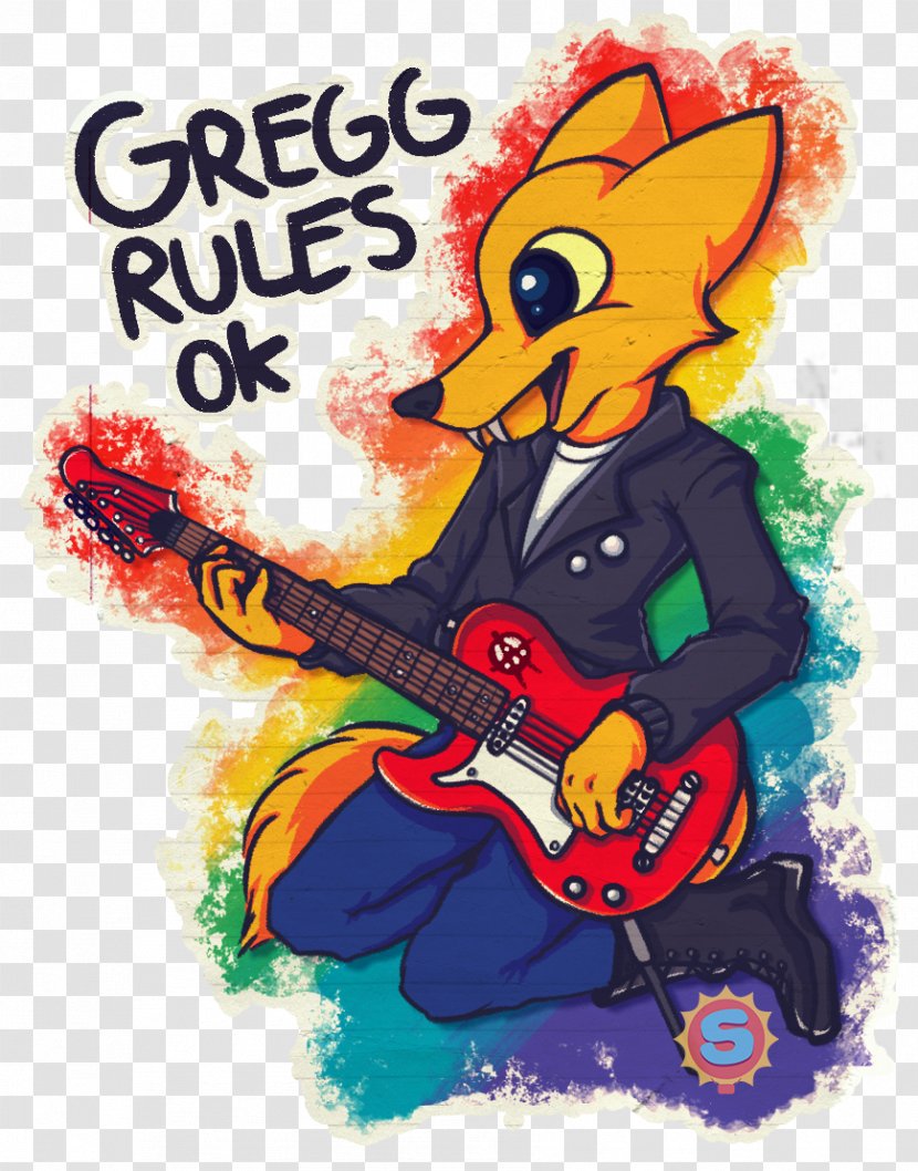 Night In The Woods Art Online And Offline Drawing - Fictional Character - Guitar Hero Transparent PNG