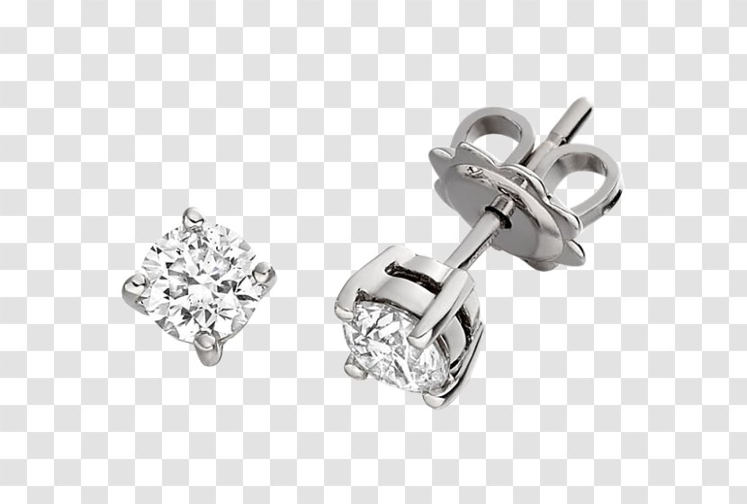 Earring Diamond Jewellery Brilliant - Platinum - Catalogue Transparent PNG