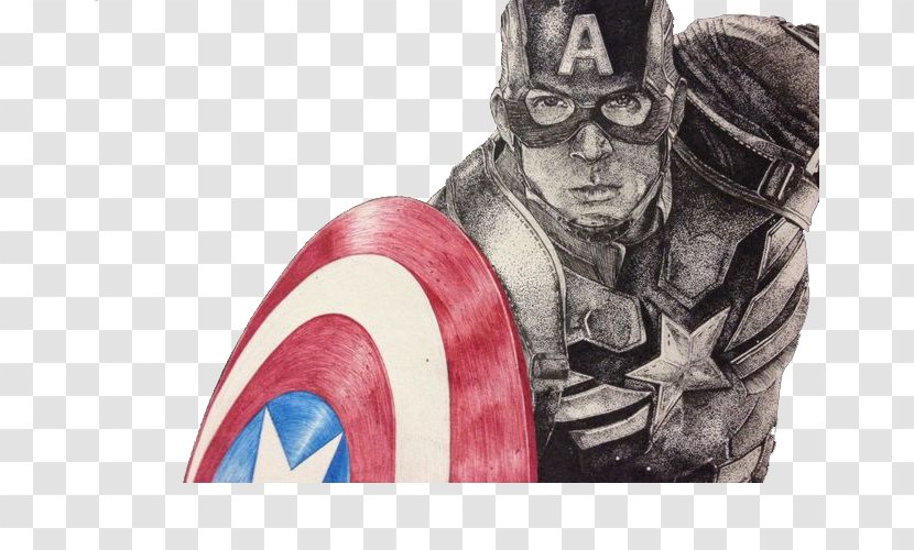 Captain America Drawing Cartoon Painting Illustration - Hand-painted Patterns Transparent PNG